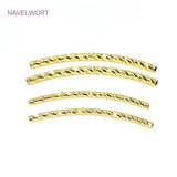 Long Curved Tube Beads 14K/18K Plated Bracelet Necklace Making Supplies