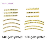 Long Curved Tube Beads 14K/18K Plated Bracelet Necklace Making Supplies