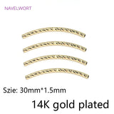 Long Curved Tube Beads 14K/18K Plated Bracelet Necklace Making Supplies