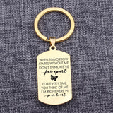 Long Distance Relationship Keychain Stainless Steel Keyring Gift