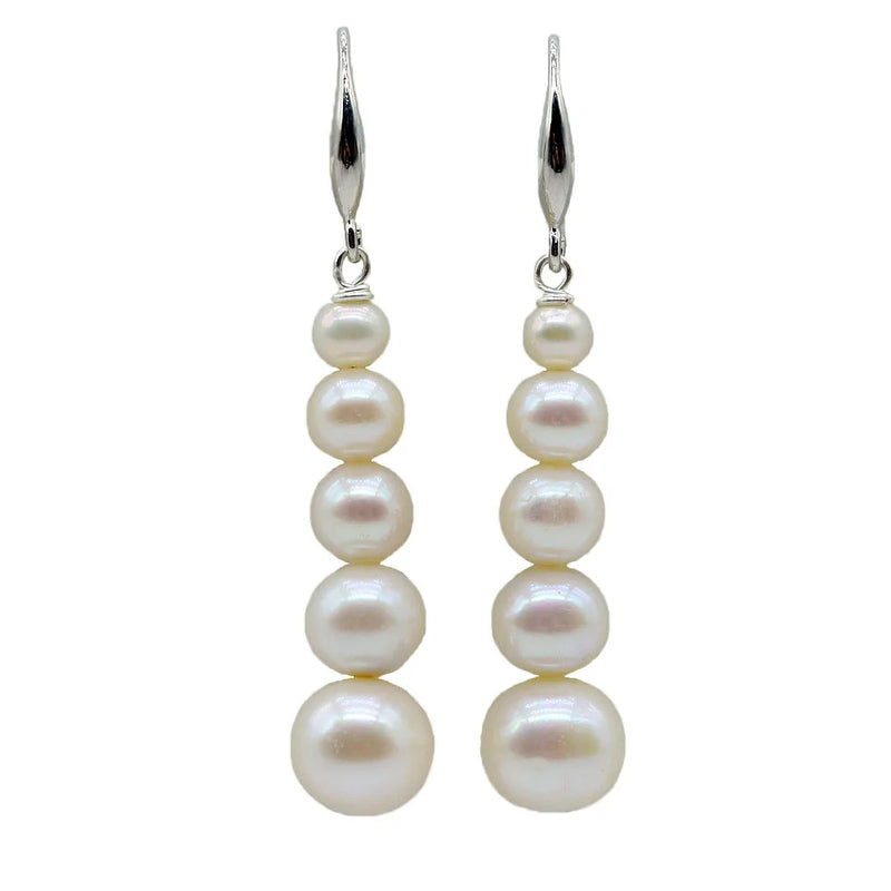 Natural Freshwater Pearl Silver Earrings Dangle Earrings for Women