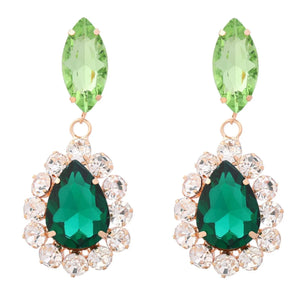Rhinestone Teardrop Chandelier Drop Earrings