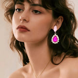 Rhinestone Teardrop Chandelier Drop Earrings