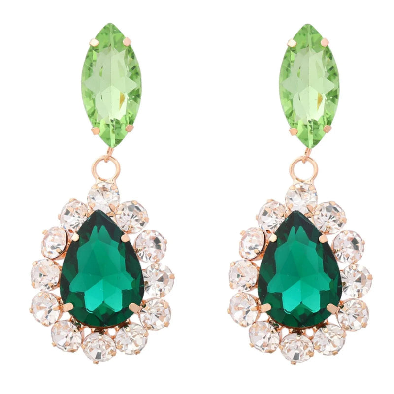 Rhinestone Teardrop Chandelier Drop Earrings