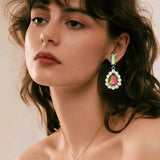Rhinestone Teardrop Chandelier Drop Earrings