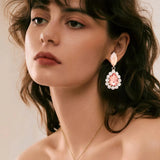Rhinestone Teardrop Chandelier Drop Earrings