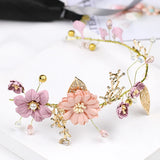 Long Hair Jewelry Pink Flower Headband