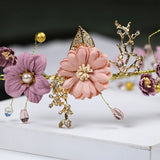 Long Hair Jewelry Pink Flower Headband