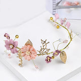 Long Hair Jewelry Pink Flower Headband