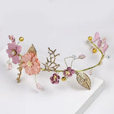 Long Hair Jewelry Pink Flower Headband