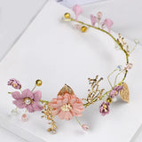 Long Hair Jewelry Pink Flower Headband