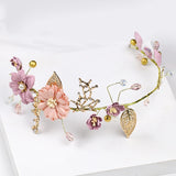 Long Hair Jewelry Pink Flower Headband
