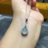 [Long Handle] Chalcedony Egg Noodles S925 Silver Pendant