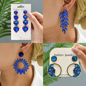 Crystal Heart Dangle Earrings for Women - Party Jewelry
