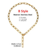 Stainless Steel Thick Paper Clip Chain Necklace