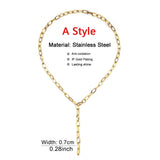 Stainless Steel Thick Paper Clip Chain Necklace