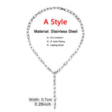 Stainless Steel Thick Paper Clip Chain Necklace