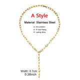 Stainless Steel Thick Paper Clip Chain Necklace