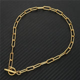 Stainless Steel Thick Paper Clip Chain Necklace