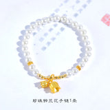 High Pau Electroplated Pearl Convallaria Bracelet