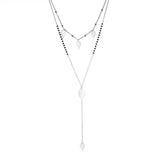 Long Link Chain Stainless Steel Necklace Moon Star Leaf Love Heart Pendant Beads