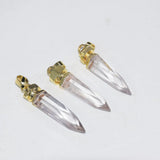 Natural Clear Quartz Crystal Pendant for Jewelry Making
