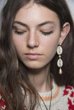 Bohemian Cowrie Shell Earrings with Rhinestones