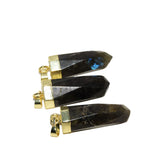 Natural Labradorite Stone Bullet Pendant for Jewelry Making