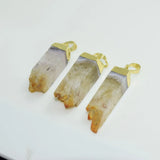 Natural Citrine Quartz Crystal Pendant for Chakras Healing