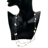Baroque Pearl Long Necklace Multicolor Natural Freshwater Pearl Silver Necklace