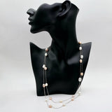 Baroque Pearl Long Necklace Multicolor Natural Freshwater Pearl Silver Necklace
