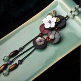 Long Necklace Shell Flower Stone Women Statement Necklace