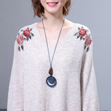 Long Wood Pendant Necklace for Women Chokers Gothic Chains