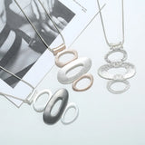 Long Metal Pendant Necklace Statement Jewelry Gift