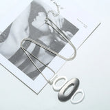 Long Metal Pendant Necklace Statement Jewelry Gift