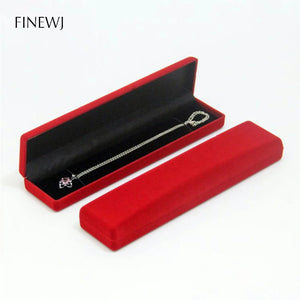 Long Pearl Necklace Bracelet Storage Box Red/Black Velvet Jewelry Box
