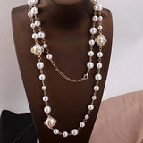 Long Pearl Necklace Pendant Vintage Women's Jewelry Gift