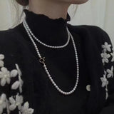 Long Freshwater Pearl Necklace Vintage Pretty Women Jewelry