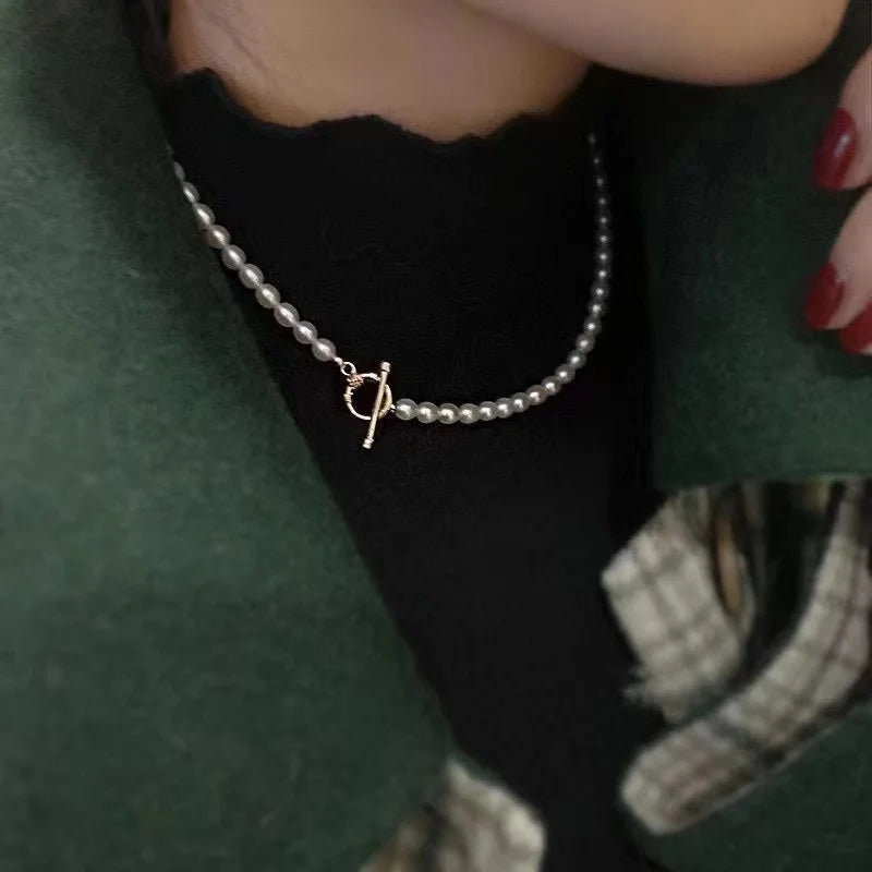 Long Freshwater Pearl Necklace Vintage Pretty Women Jewelry