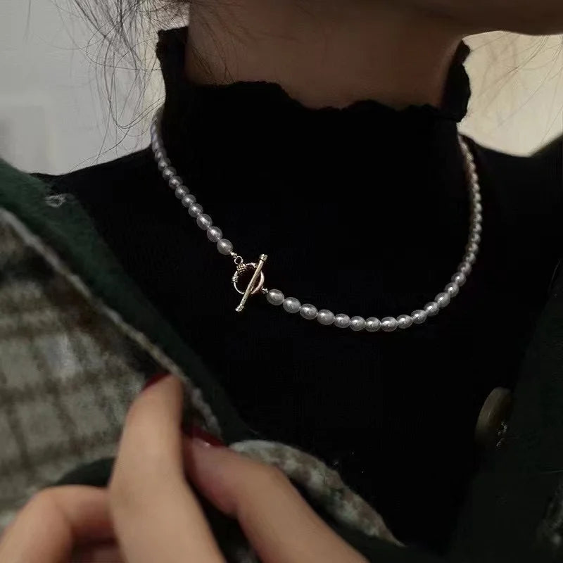 Long Freshwater Pearl Necklace Vintage Pretty Women Jewelry