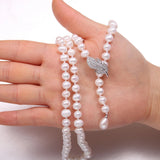 Long Pearl Necklace Sweater Chain 8-9mm Freshwater Pearl Jewelry