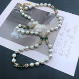 Long Pendant Pearls Necklace for Party Holidays