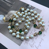 Long Pendant Pearls Necklace for Party Holidays