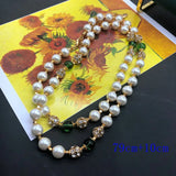 Long Pendant Pearls Necklace for Party Holidays