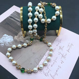 Long Pendant Pearls Necklace for Party Holidays