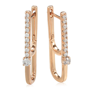 Long Zircon Pendant Rose Earrings for Women