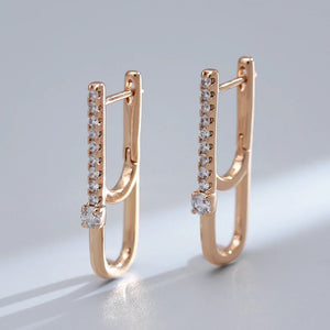 Long Zircon Pendant Rose Earrings for Women