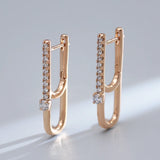Long Zircon Pendant Rose Earrings for Women