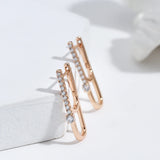 Long Zircon Pendant Rose Earrings for Women
