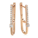 Long Zircon Pendant Rose Earrings for Women